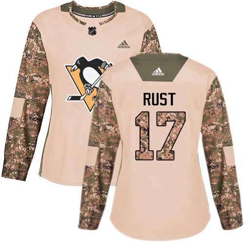 Adidas Penguins #17 Bryan Rust Camo Authentic Veterans Day Women's Stitched NHL Jersey